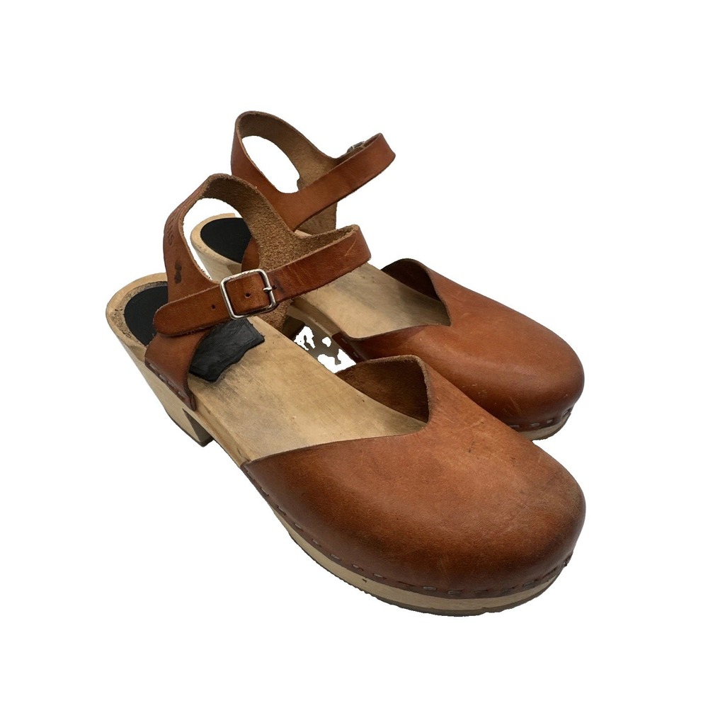 Women's HASBEENS Brown Swedish Clog Shoes Sz 8